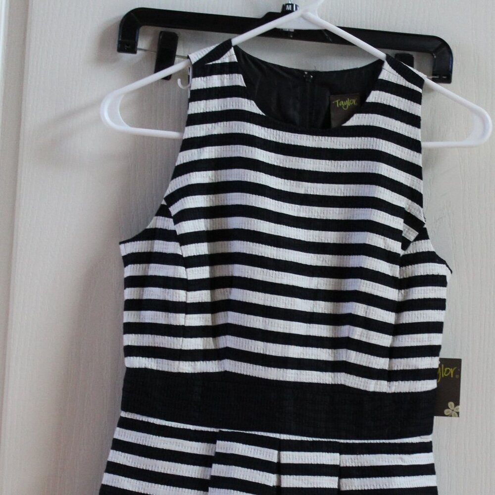 NWT Taylor Horizontal Striped Dress Size 2